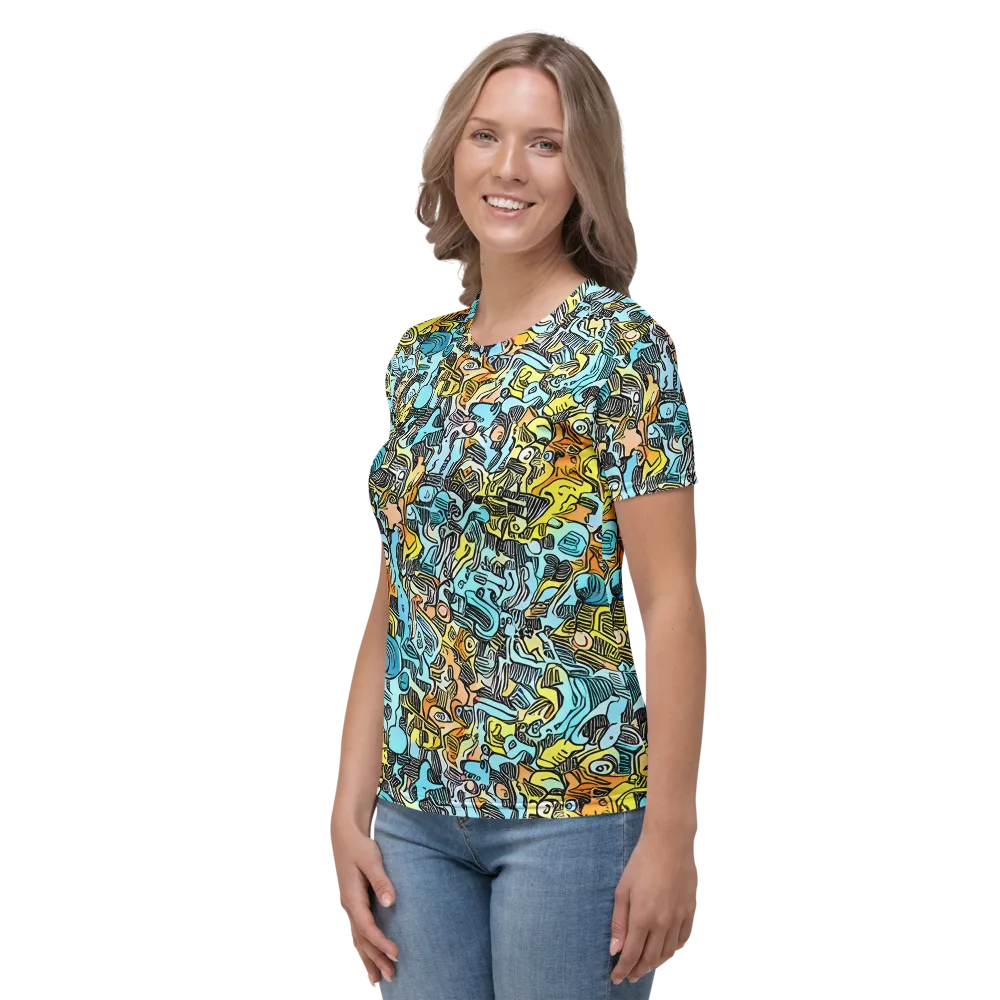 Neon Riddle on Women's Crew Neck T-Shirt — Left