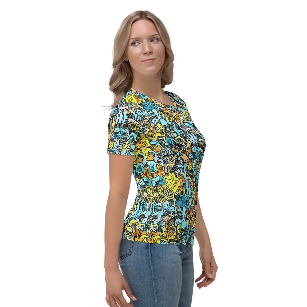 Neon Riddle on Women's Crew Neck T-Shirt — Right