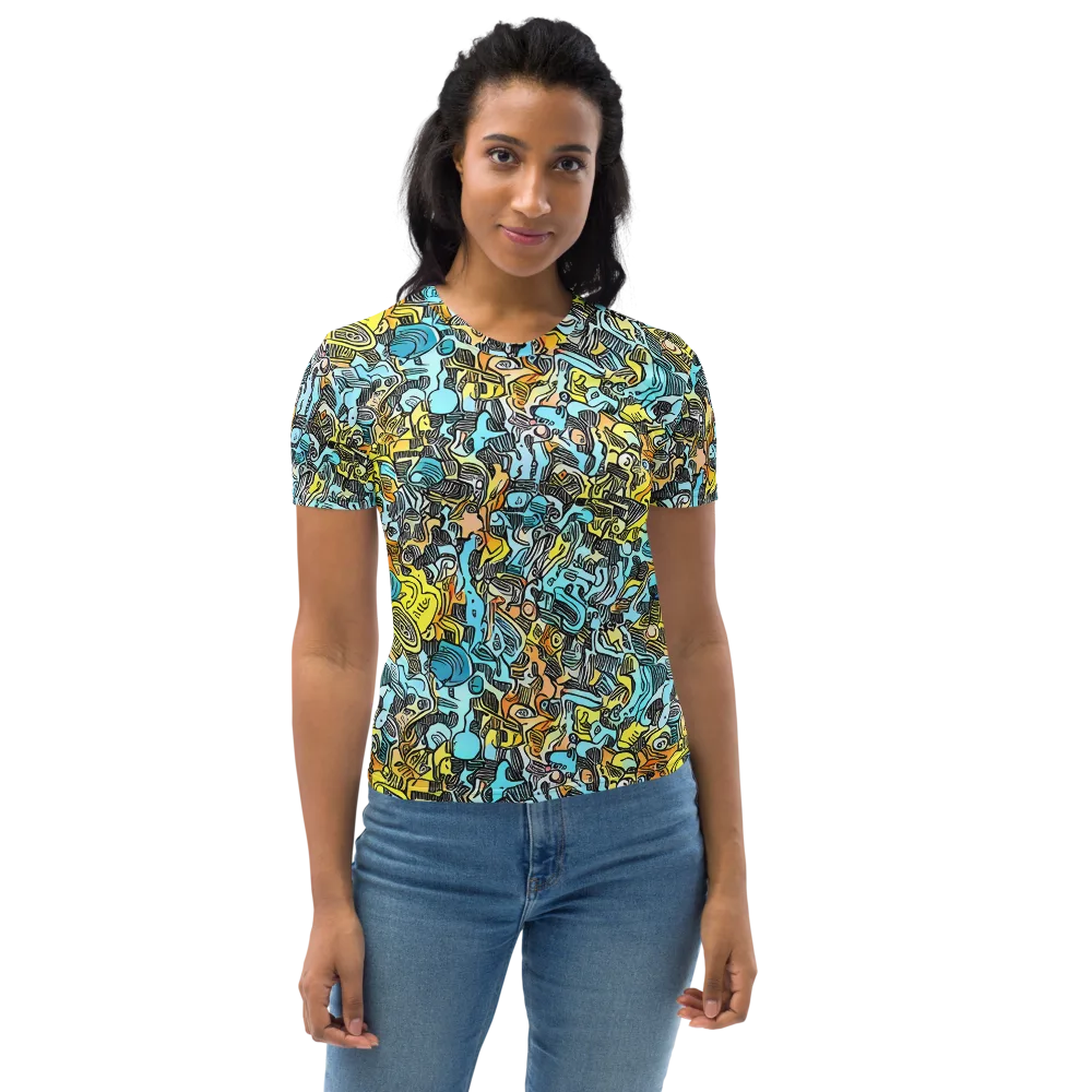 Neon Riddle on Women's Crew Neck T-Shirt — Front