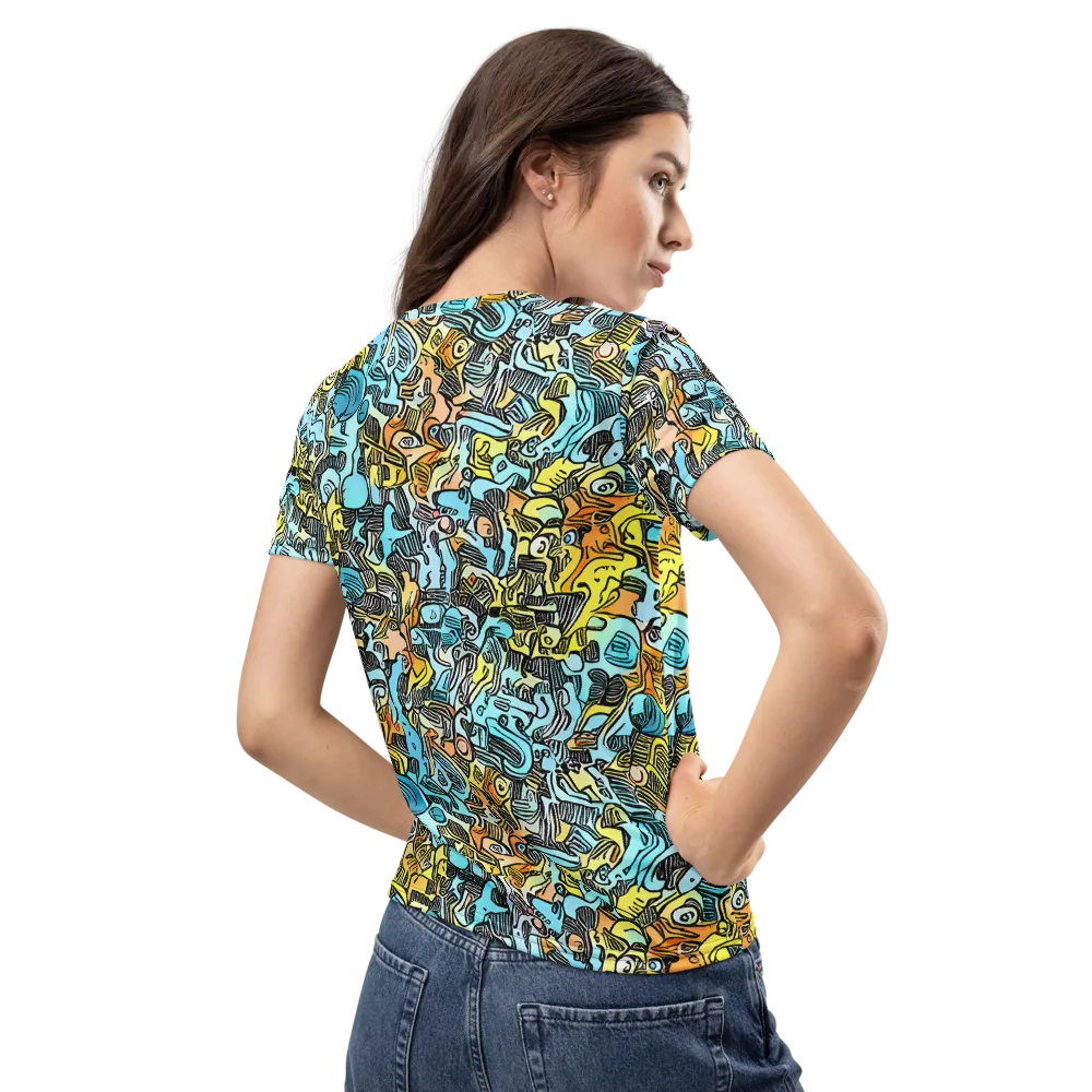 Neon Riddle on Women's Crew Neck T-Shirt — Back