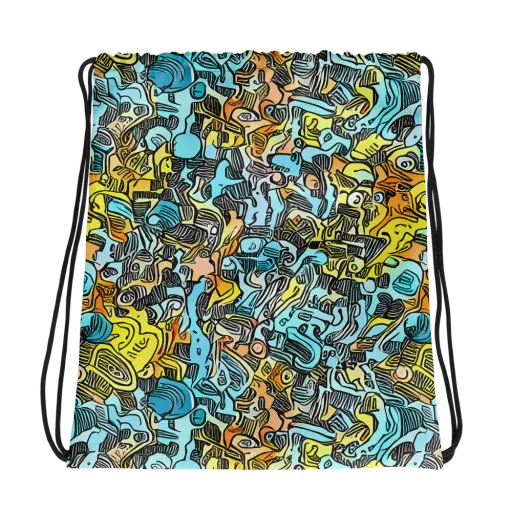 Neon Riddle on a Drawstring Bag
