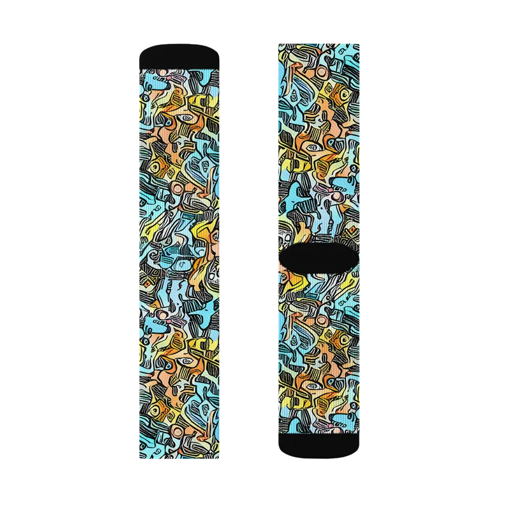 Neon Riddle on Socks — Left Sock