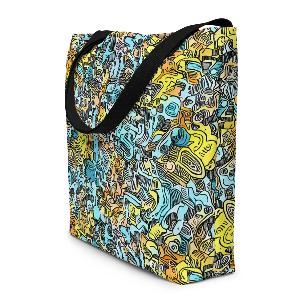 Neon Riddle on Large Tote Bag W/ Pocket — Front