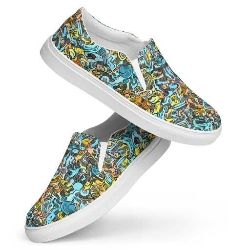 Neon Riddle on a Women's Slip-On Canvas Shoes