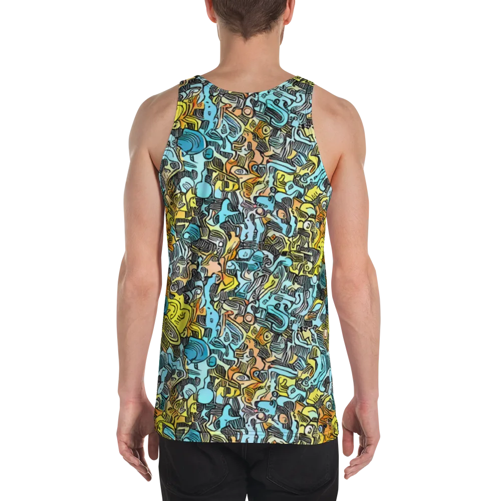 Neon Riddle on Men's Tank Top — Back