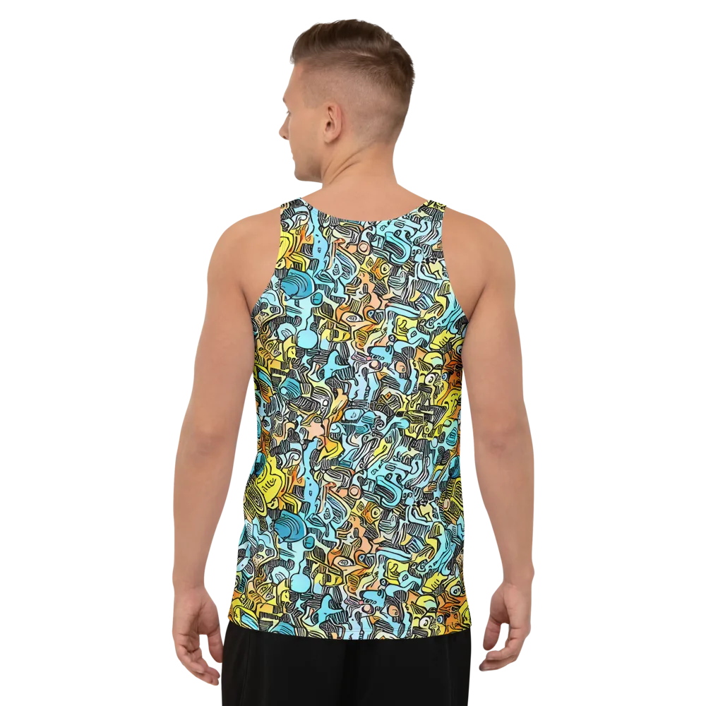 Neon Riddle on Men's Tank Top — Back