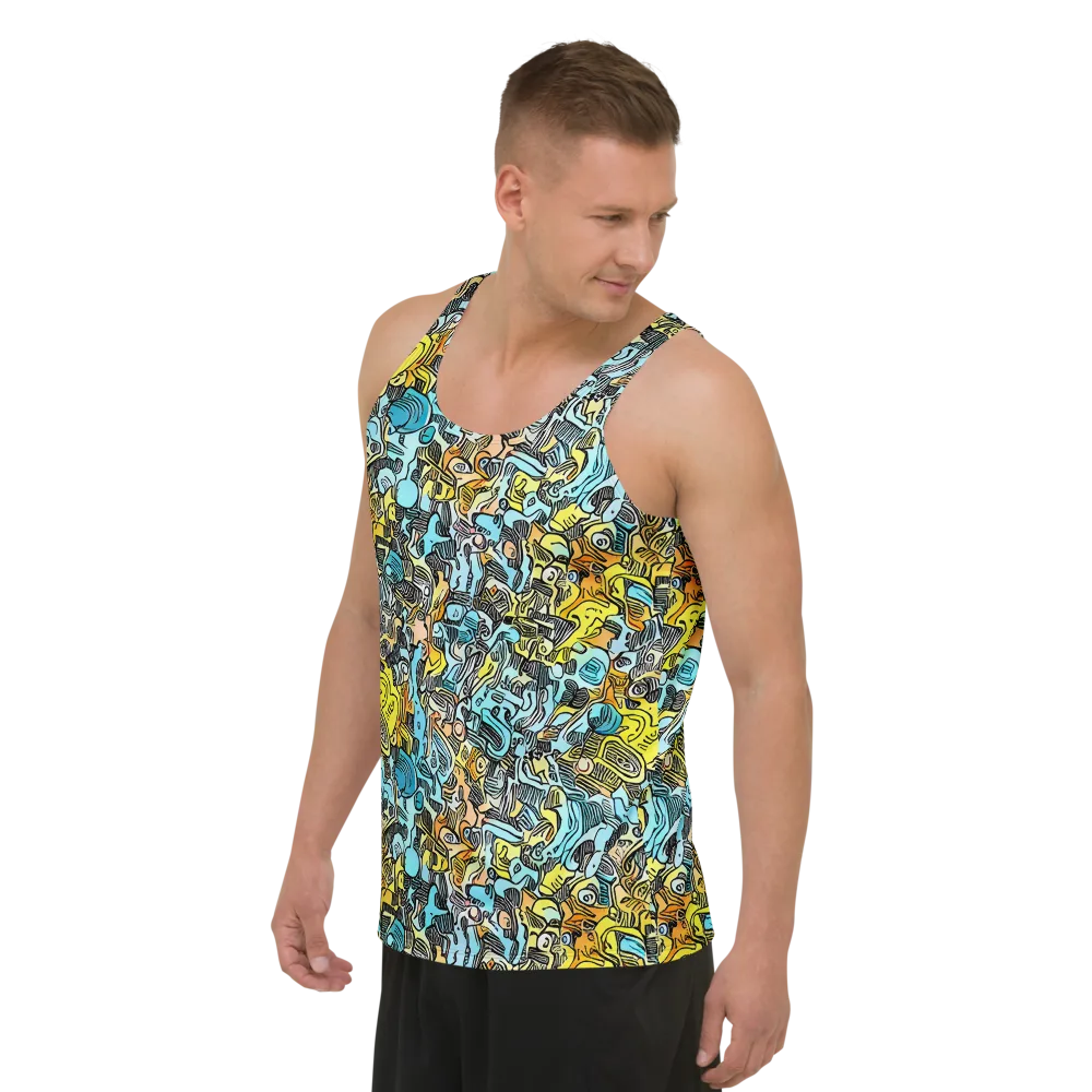 Neon Riddle on Men's Tank Top — Left Front