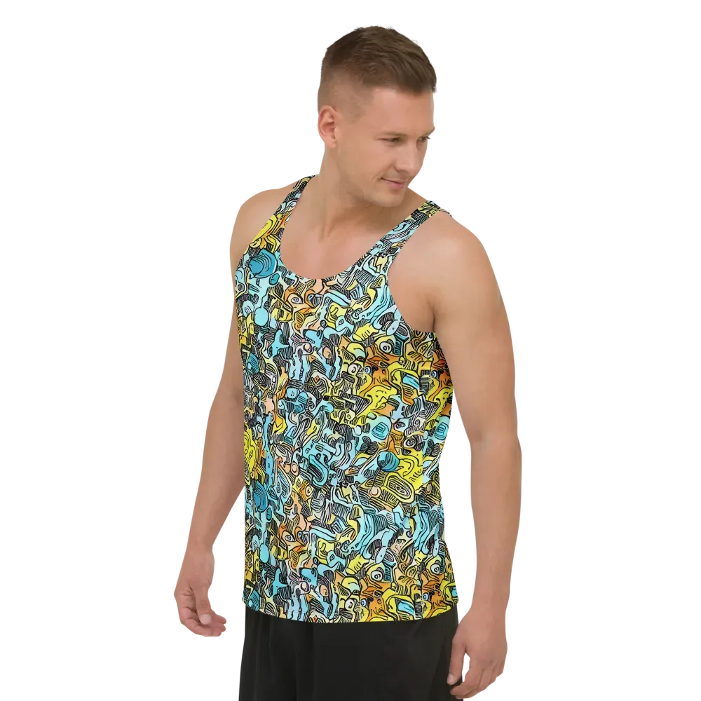 Neon Riddle on Men's Tank Top — Left Front