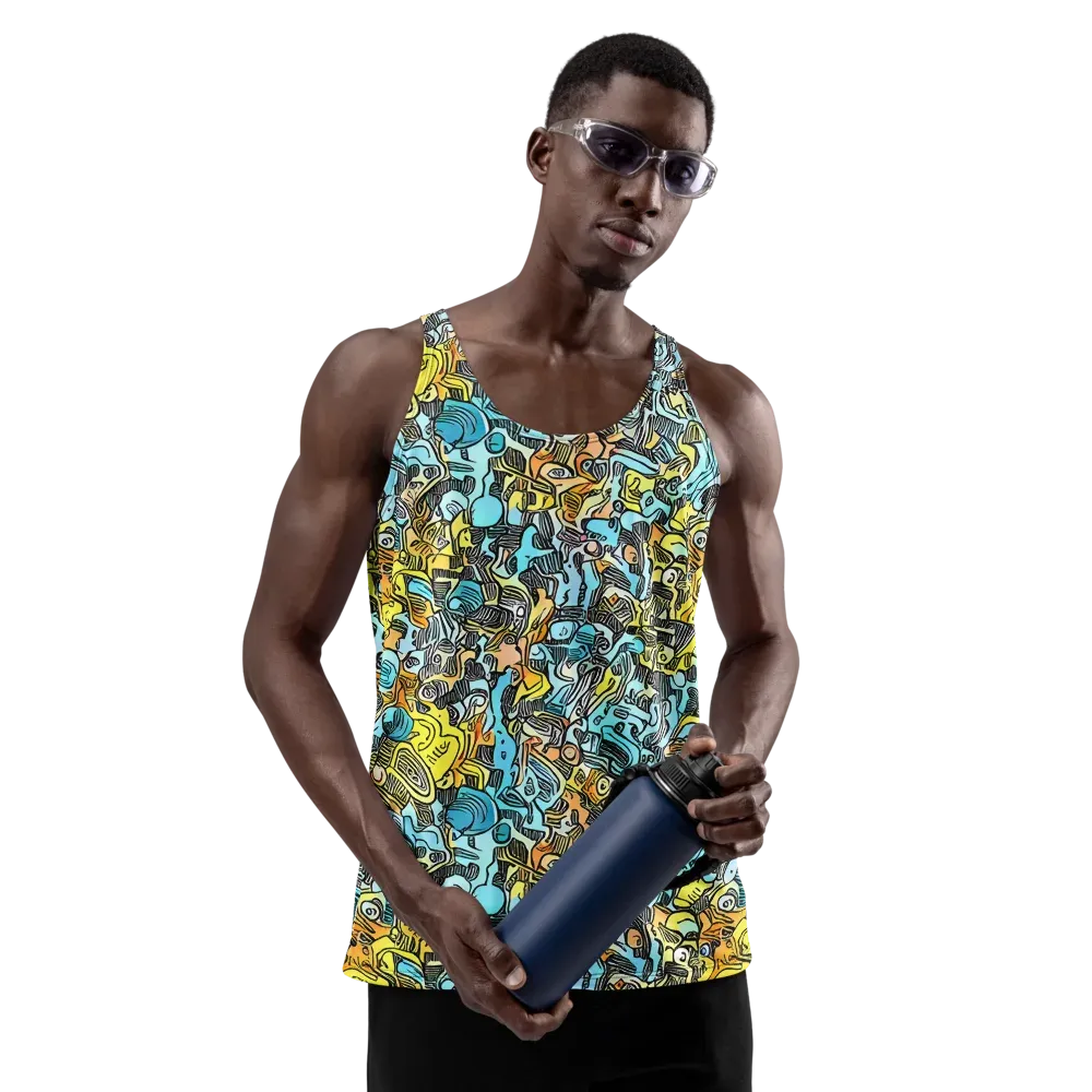 Neon Riddle on Men's Tank Top — Front
