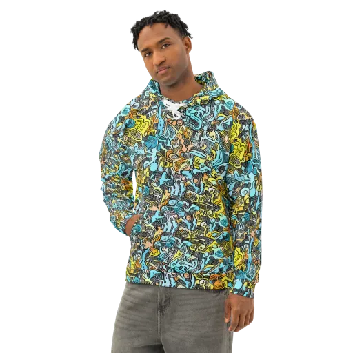Neon Riddle on a Cotton Hoodie