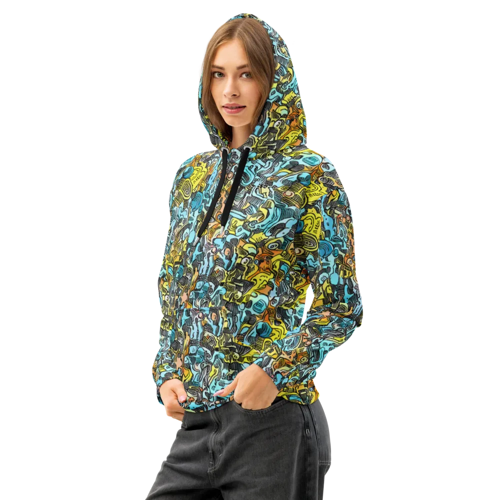 Neon Riddle on Cotton Hoodie — Left Front
