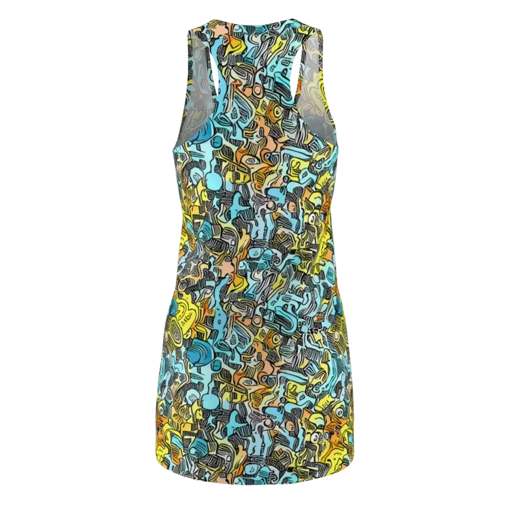 Neon Riddle on Racerback Dress — Back