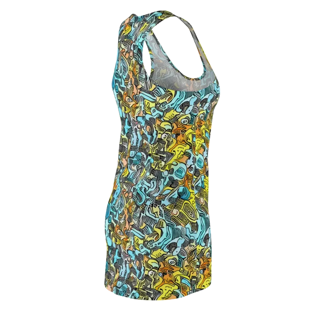 Neon Riddle on Racerback Dress — Back Side