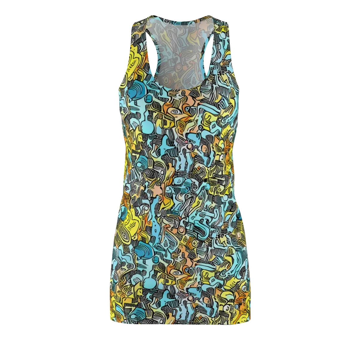 Neon Riddle on Racerback Dress — Front