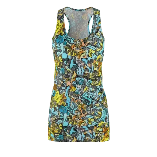 Neon Riddle on a Racerback Dress