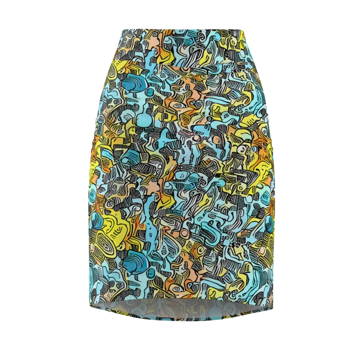 Neon Riddle on Pencil Skirt — Front
