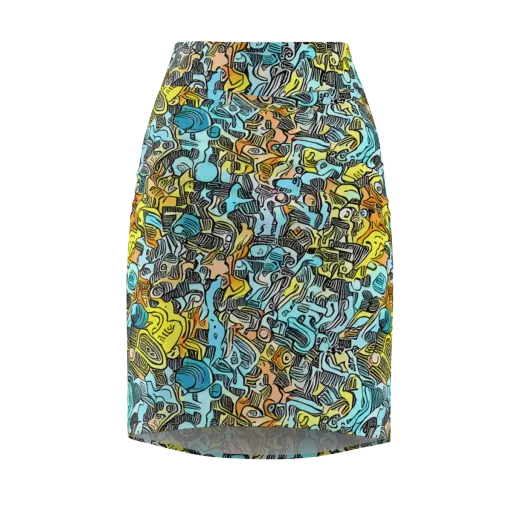 Neon Riddle on a Pencil Skirt