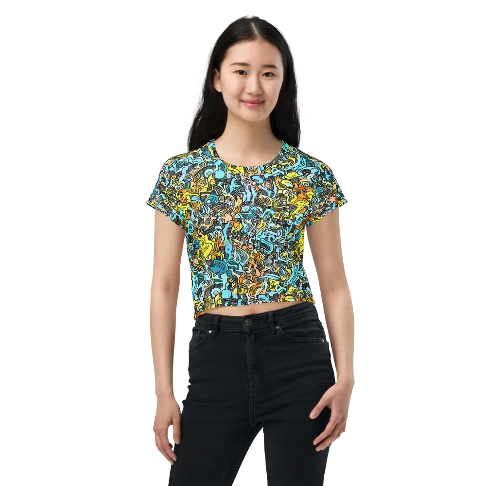 Neon Riddle on Crop Tee — Front