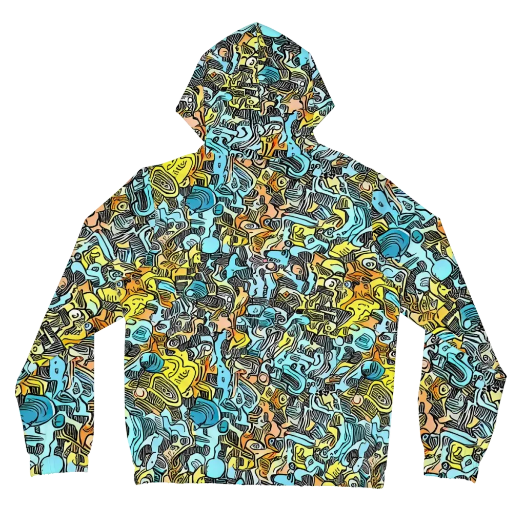 Neon Riddle on Women's Full-Zip Hoodie — Back