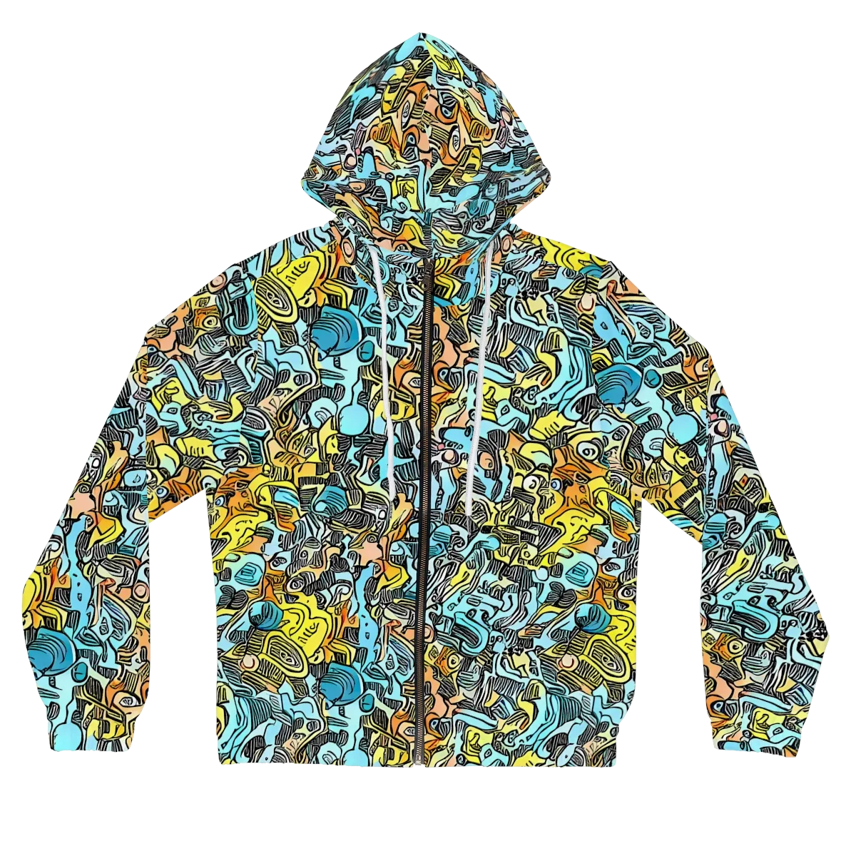 Neon Riddle on Women's Full-Zip Hoodie — Front