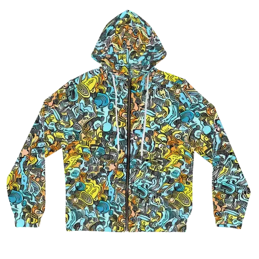 Neon Riddle on a Women's Full-Zip Hoodie