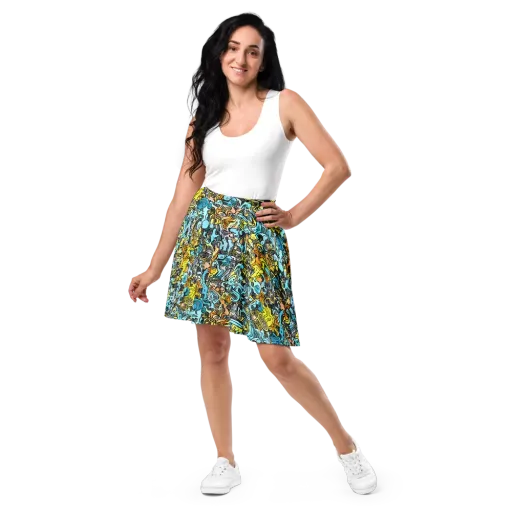 Neon Riddle on a Skater Skirt