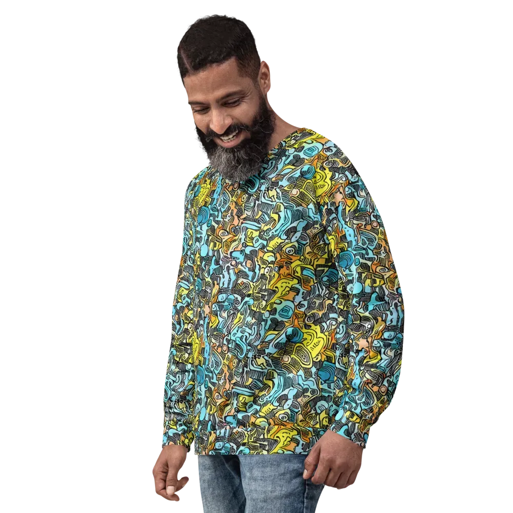 Neon Riddle on Sweatshirt — Left Front