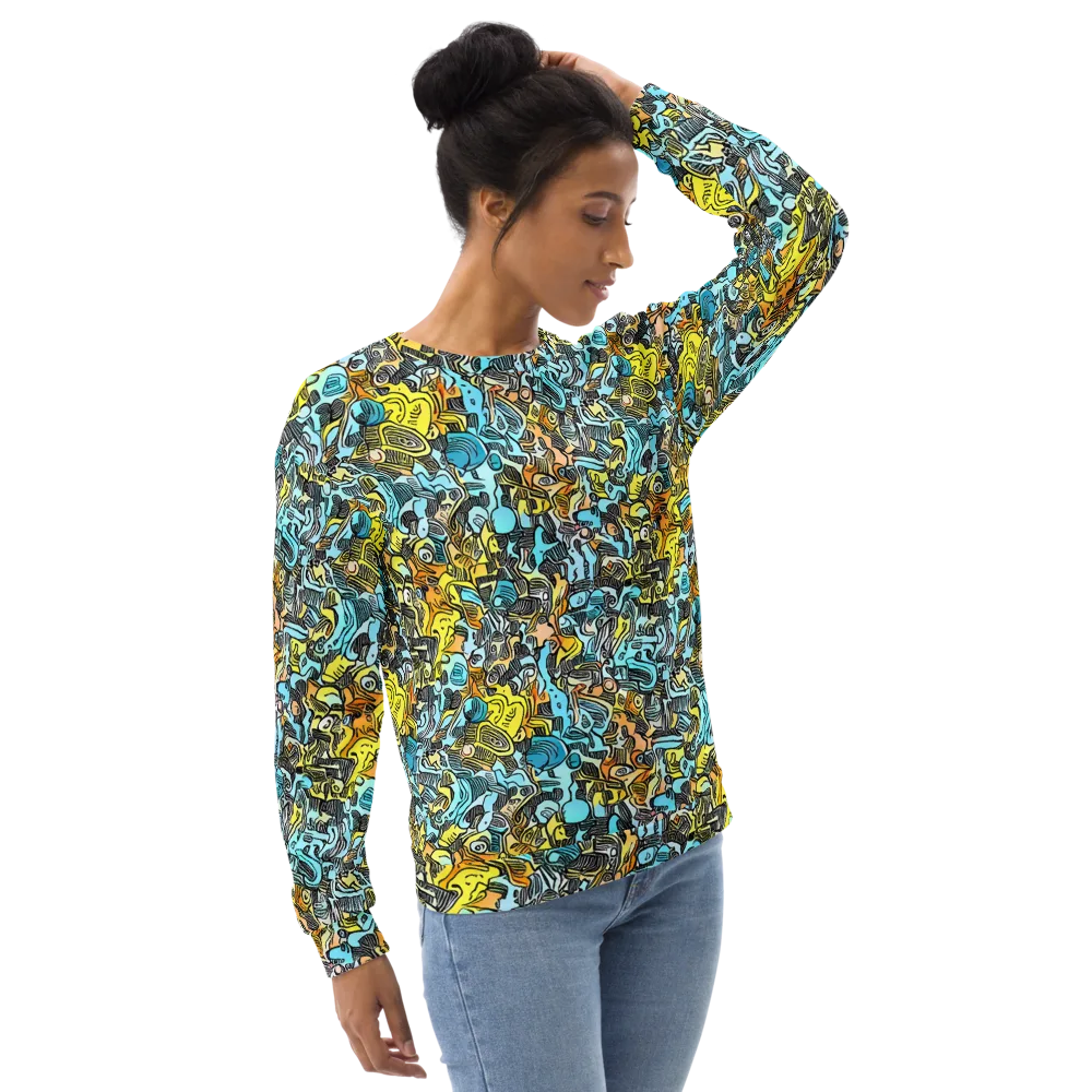 Neon Riddle on Sweatshirt — Right Front