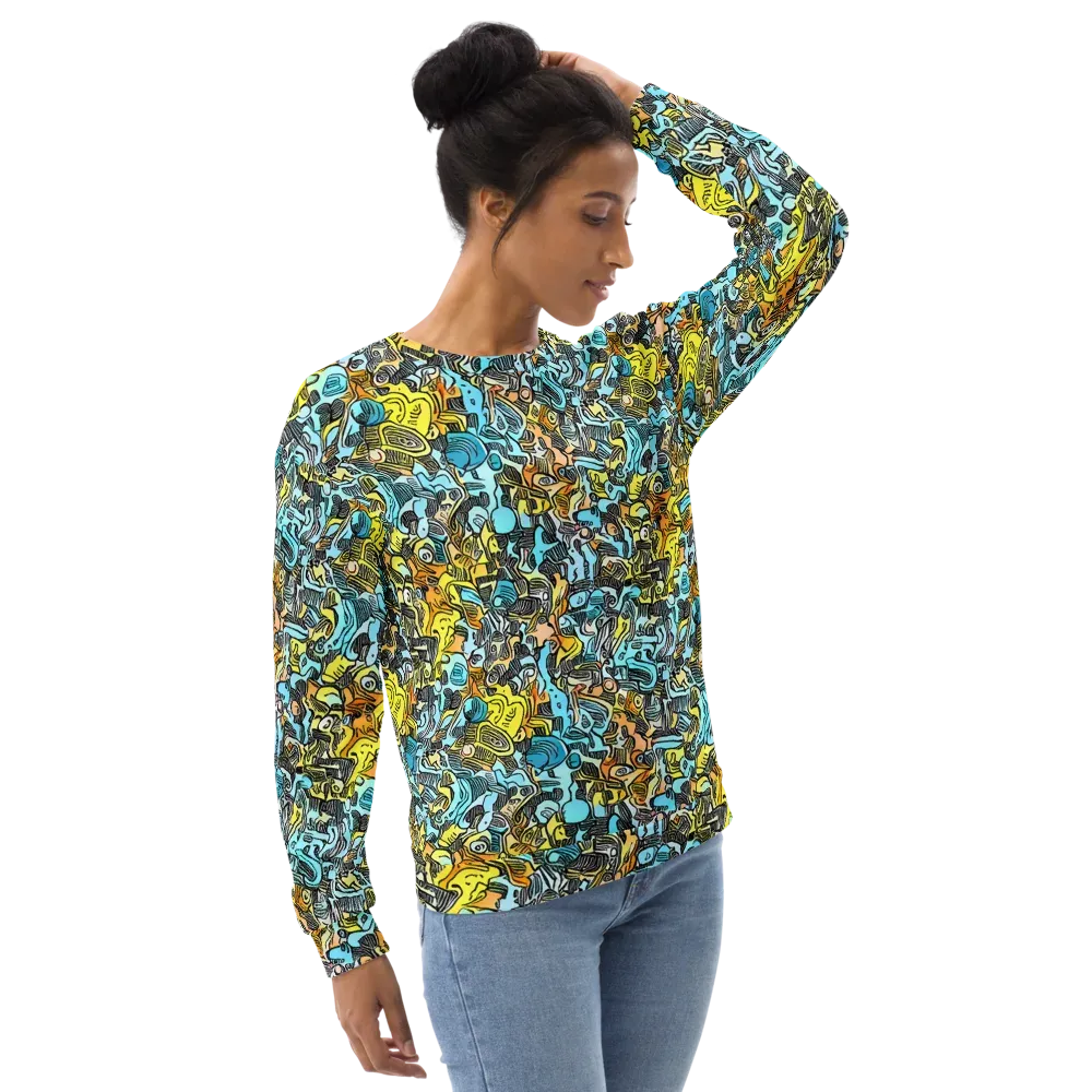 Neon Riddle on Sweatshirt — Right Front