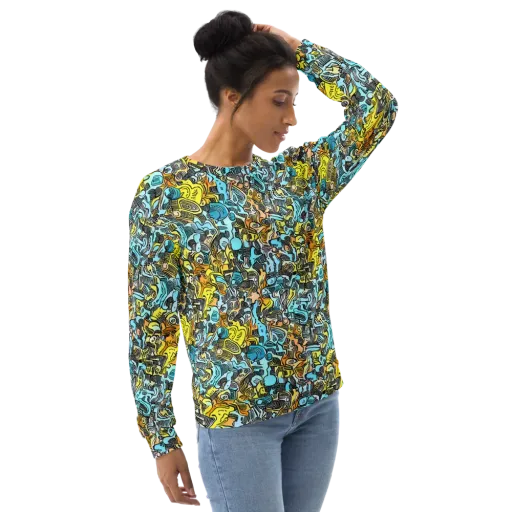 Neon Riddle on a Sweatshirt