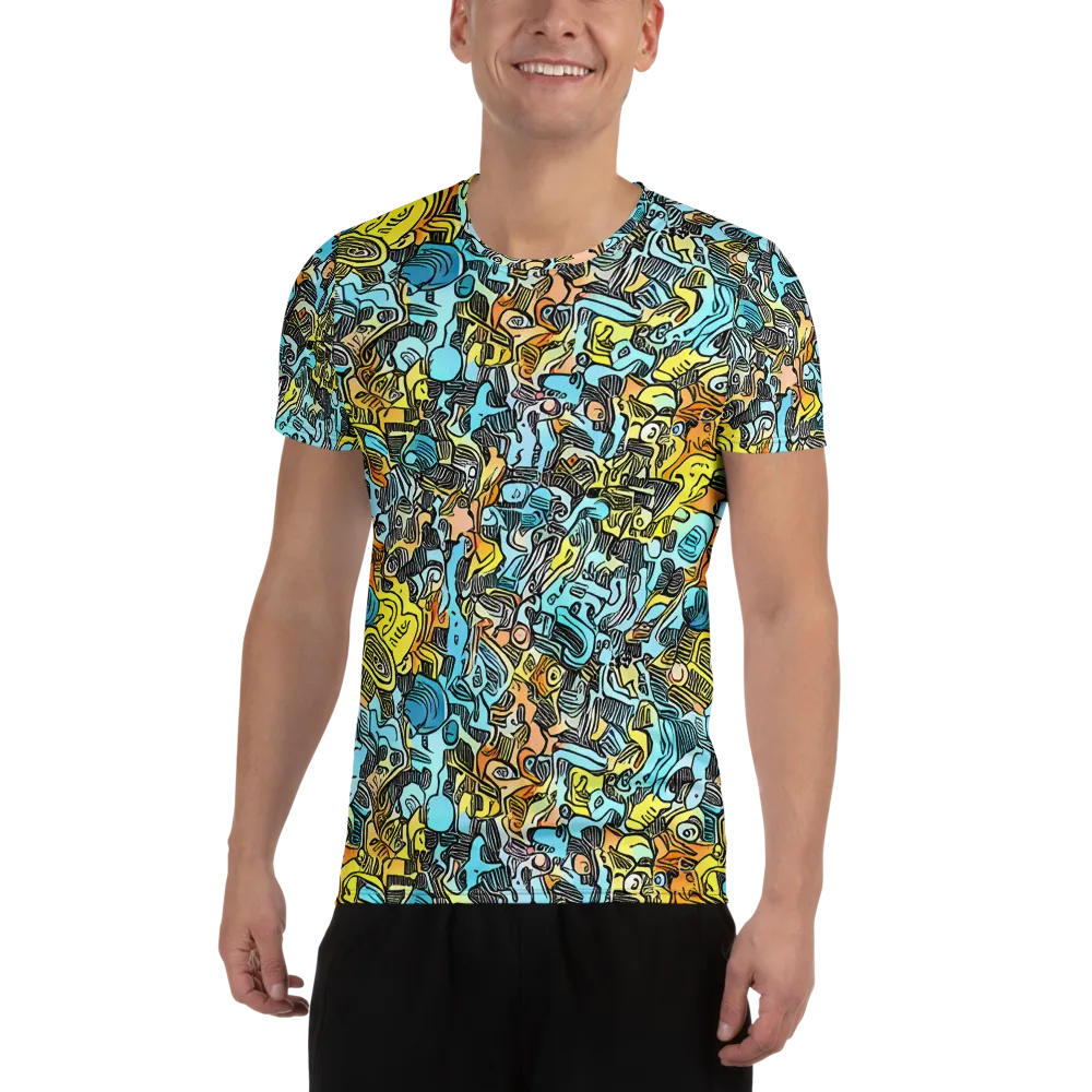 Neon Riddle on Men's Athletic T-Shirt — Front