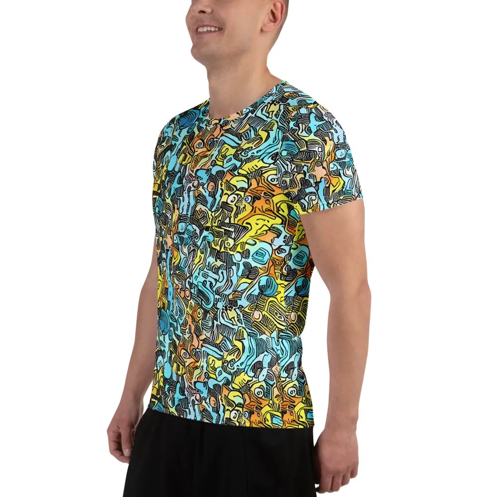 Neon Riddle on Men's Athletic T-Shirt — Left