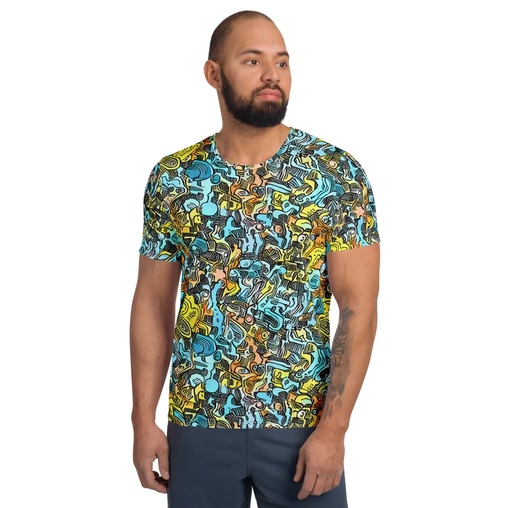 Neon Riddle on Men's Athletic T-Shirt — Front