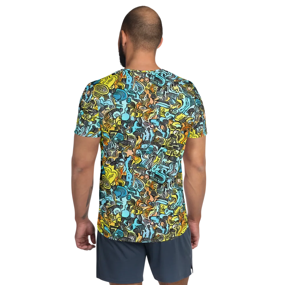 Neon Riddle on Men's Athletic T-Shirt — Back
