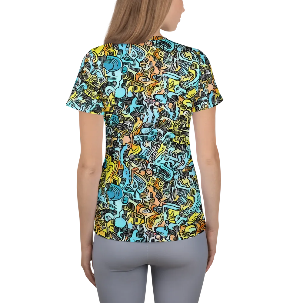 Neon Riddle on Women's Athletic T-Shirt — Back