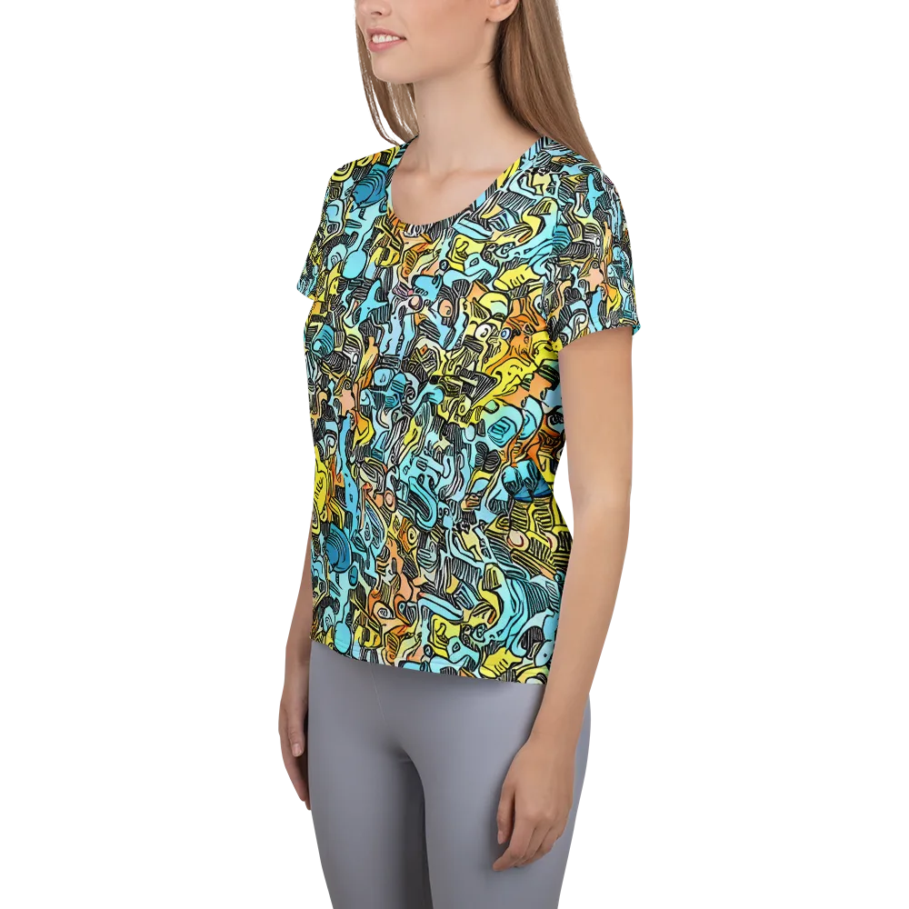 Neon Riddle on Women's Athletic T-Shirt — Left