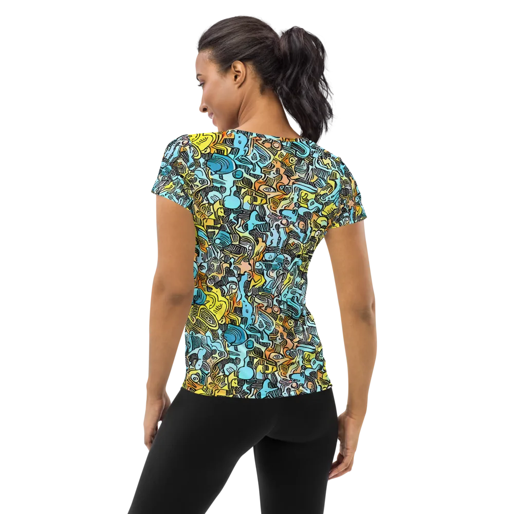 Neon Riddle on Women's Athletic T-Shirt — Back