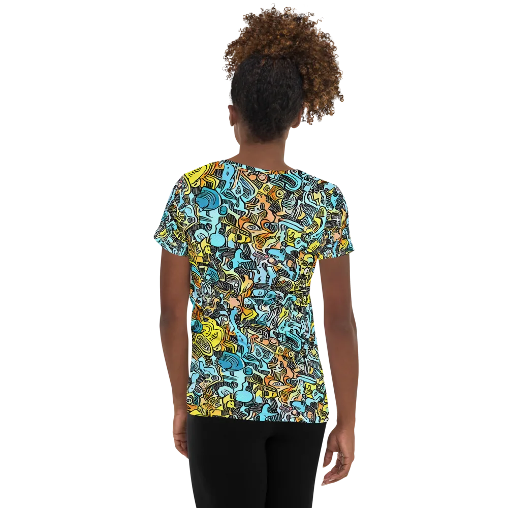 Neon Riddle on Women's Athletic T-Shirt — Back