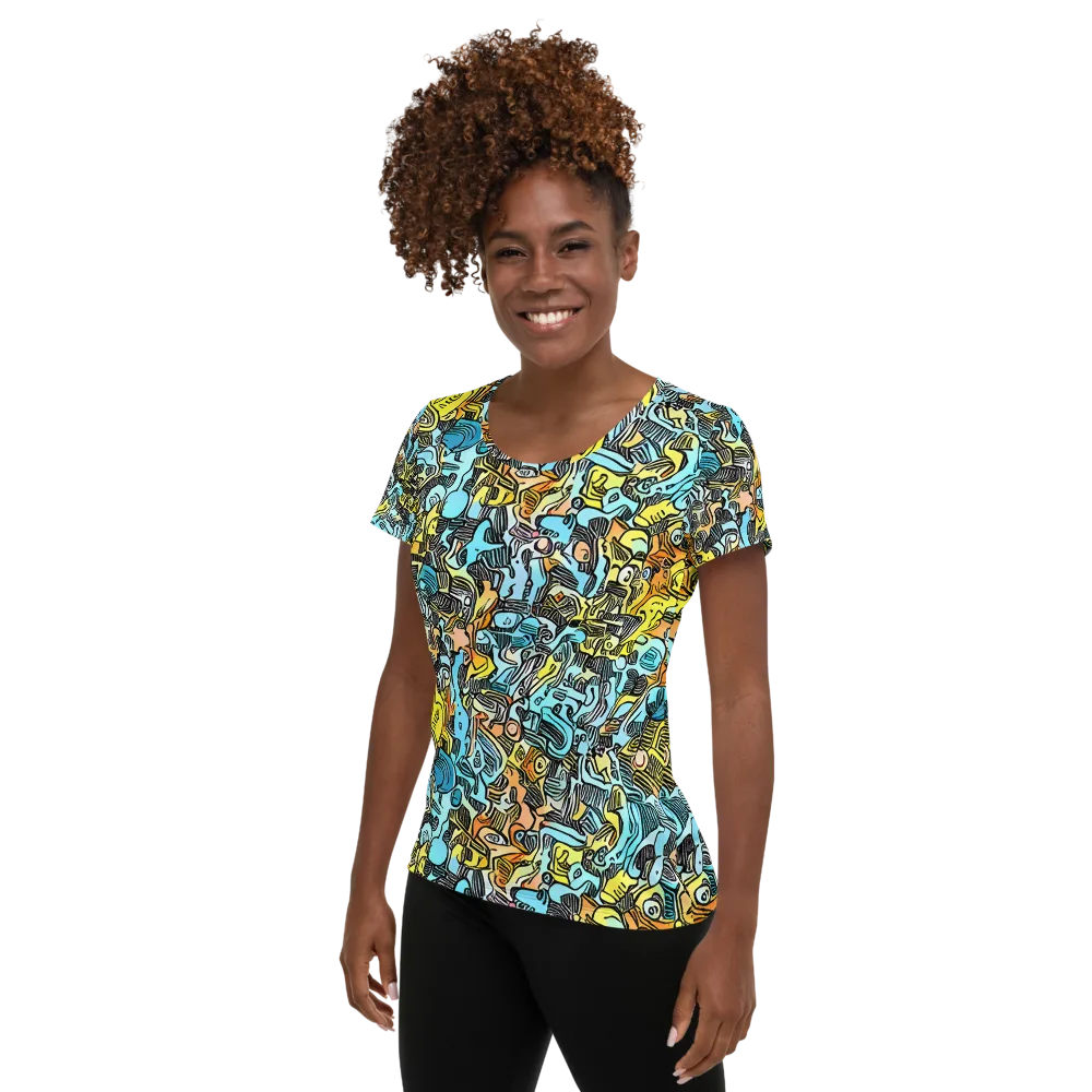 Neon Riddle on Women's Athletic T-Shirt — Left