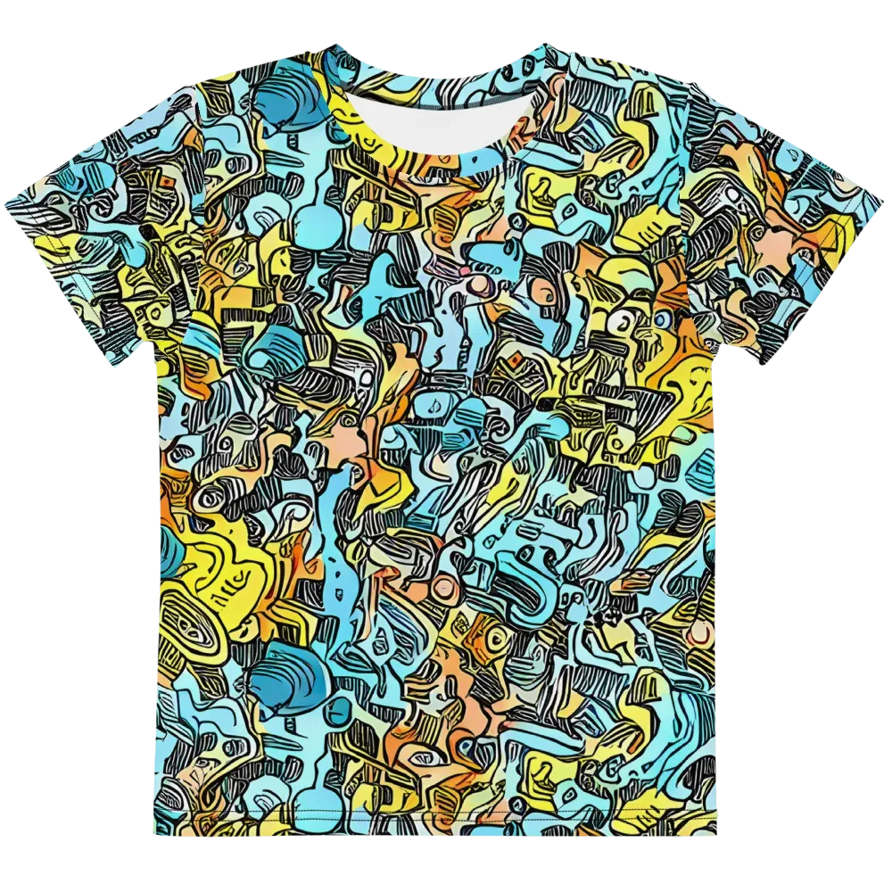 Neon Riddle on Kids Crew Neck T-Shirt — Front