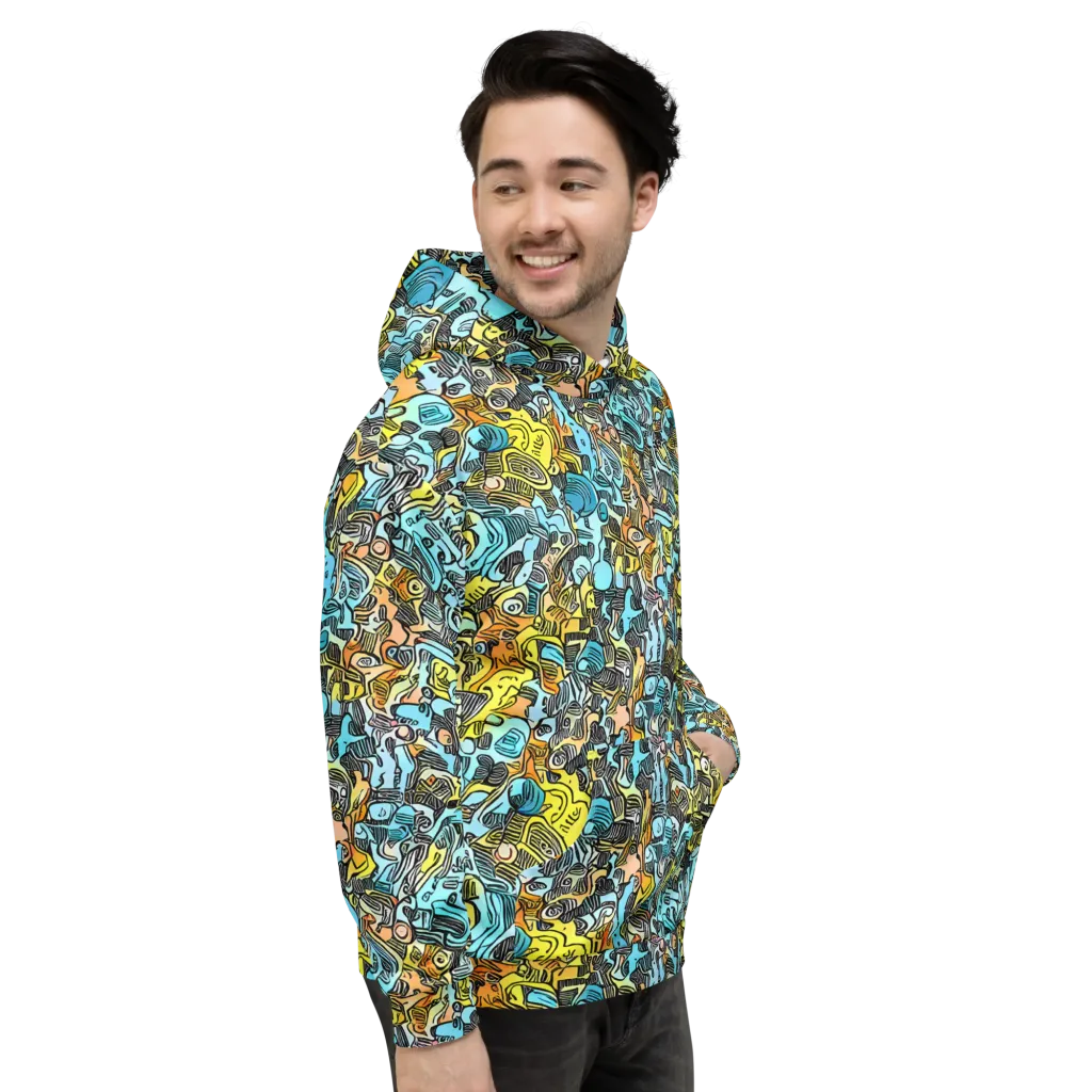 Neon Riddle on Hoodie — Right