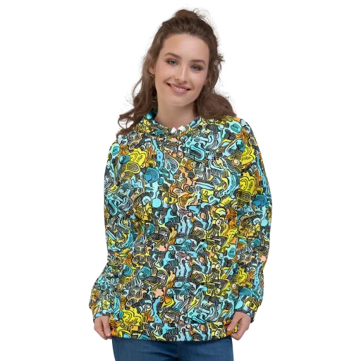 Neon Riddle on a Hoodie