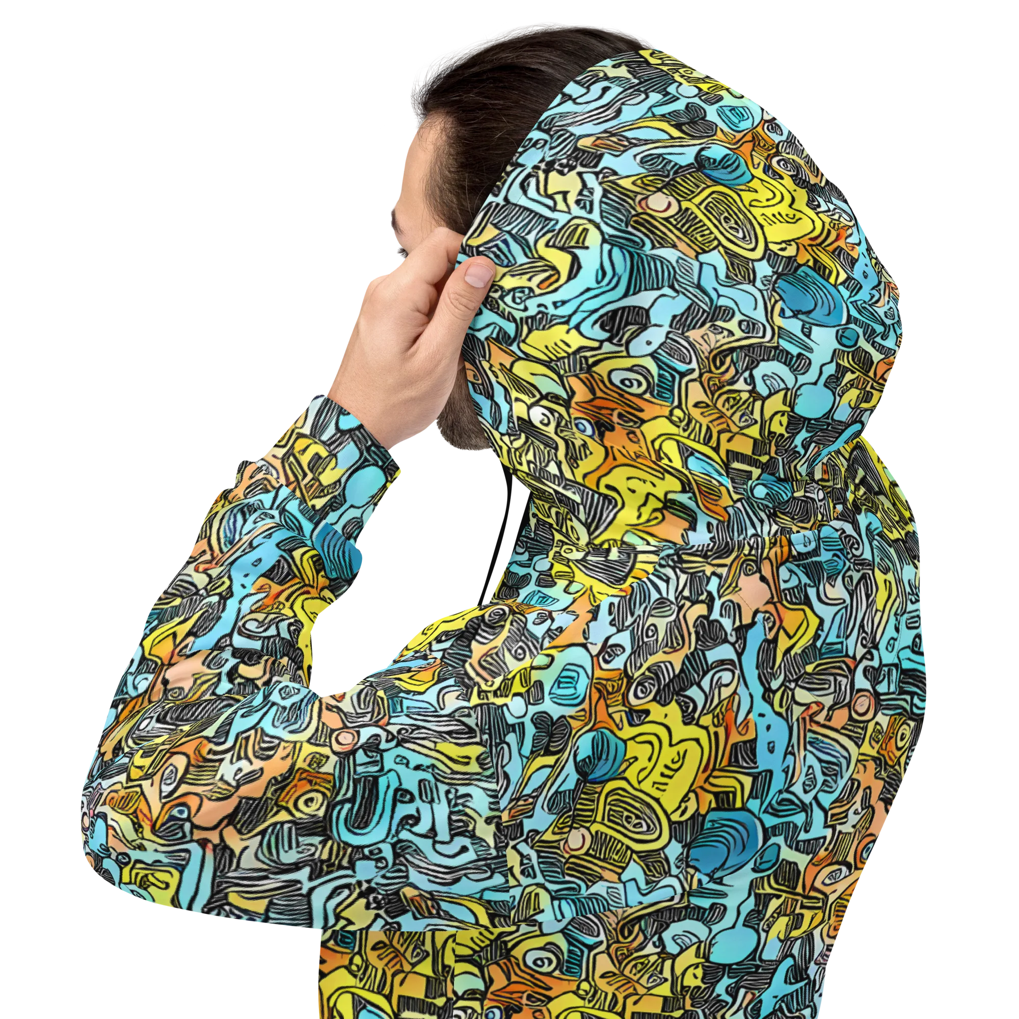 Neon Riddle on Hoodie — Back