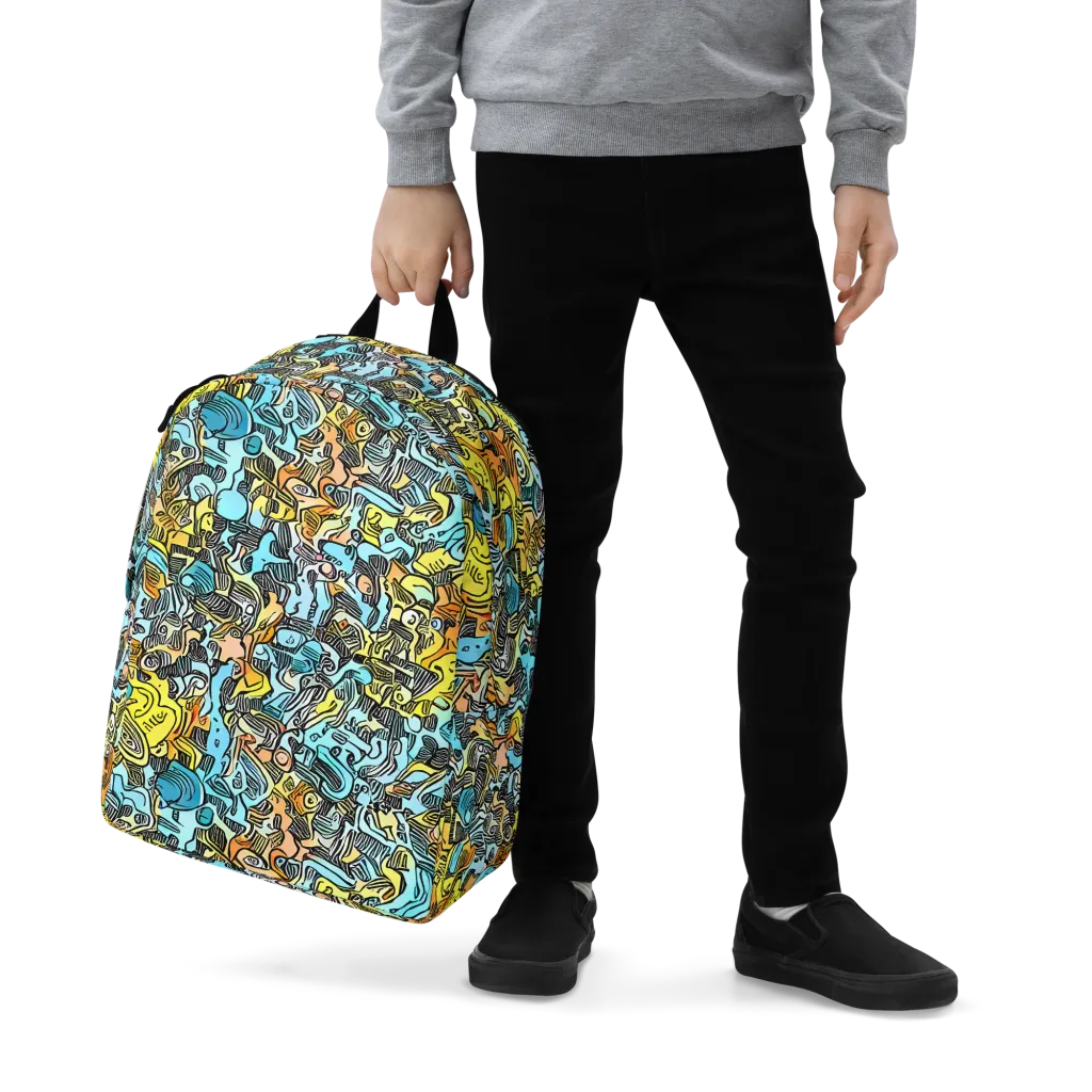 Neon Riddle on Minimalist Backpack — Zoomed-in