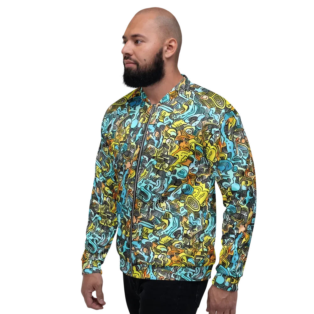 Neon Riddle on Bomber Jacket — Left