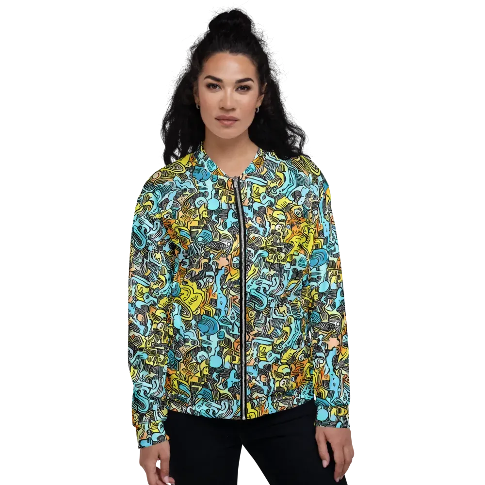 Neon Riddle on Bomber Jacket — Front