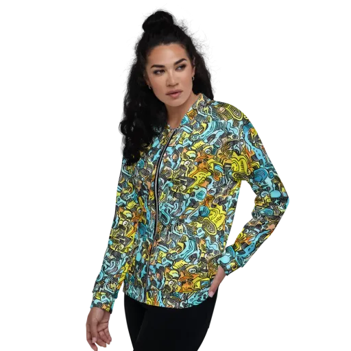 Neon Riddle on a Bomber Jacket