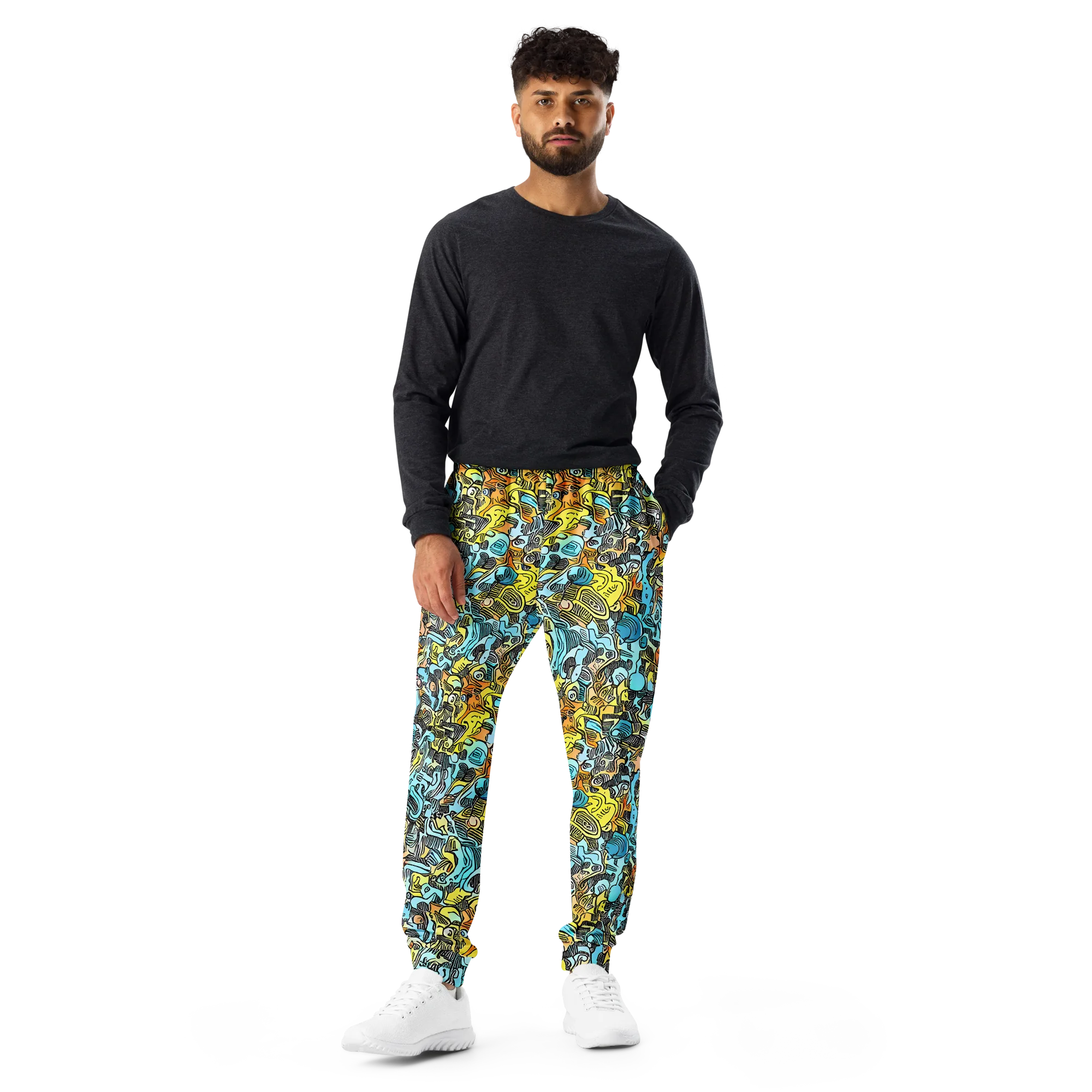 Neon Riddle on Men's Joggers — Front