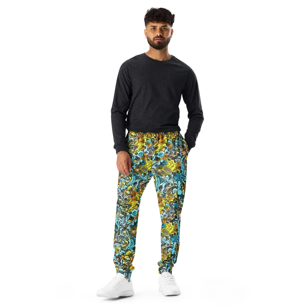 Neon Riddle on Men's Joggers — Front