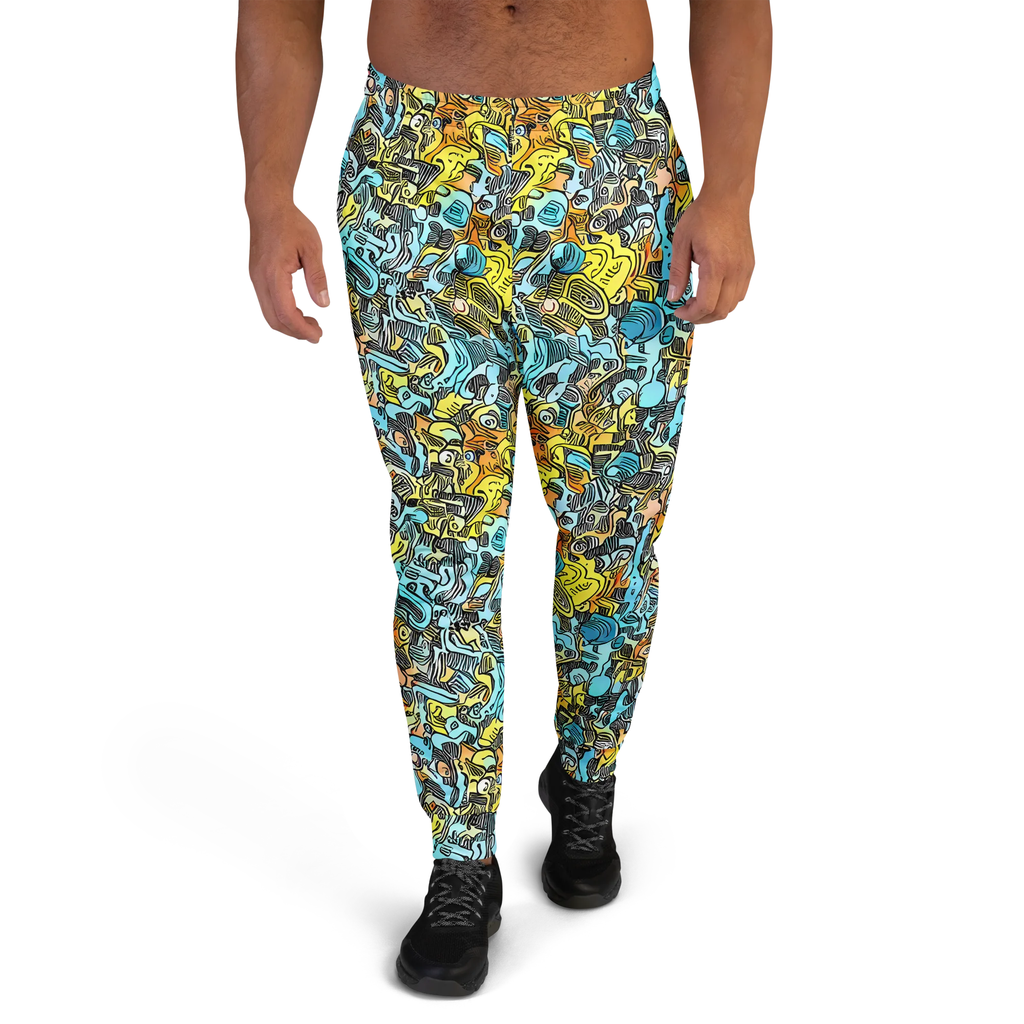 Neon Riddle on Men's Joggers — Front